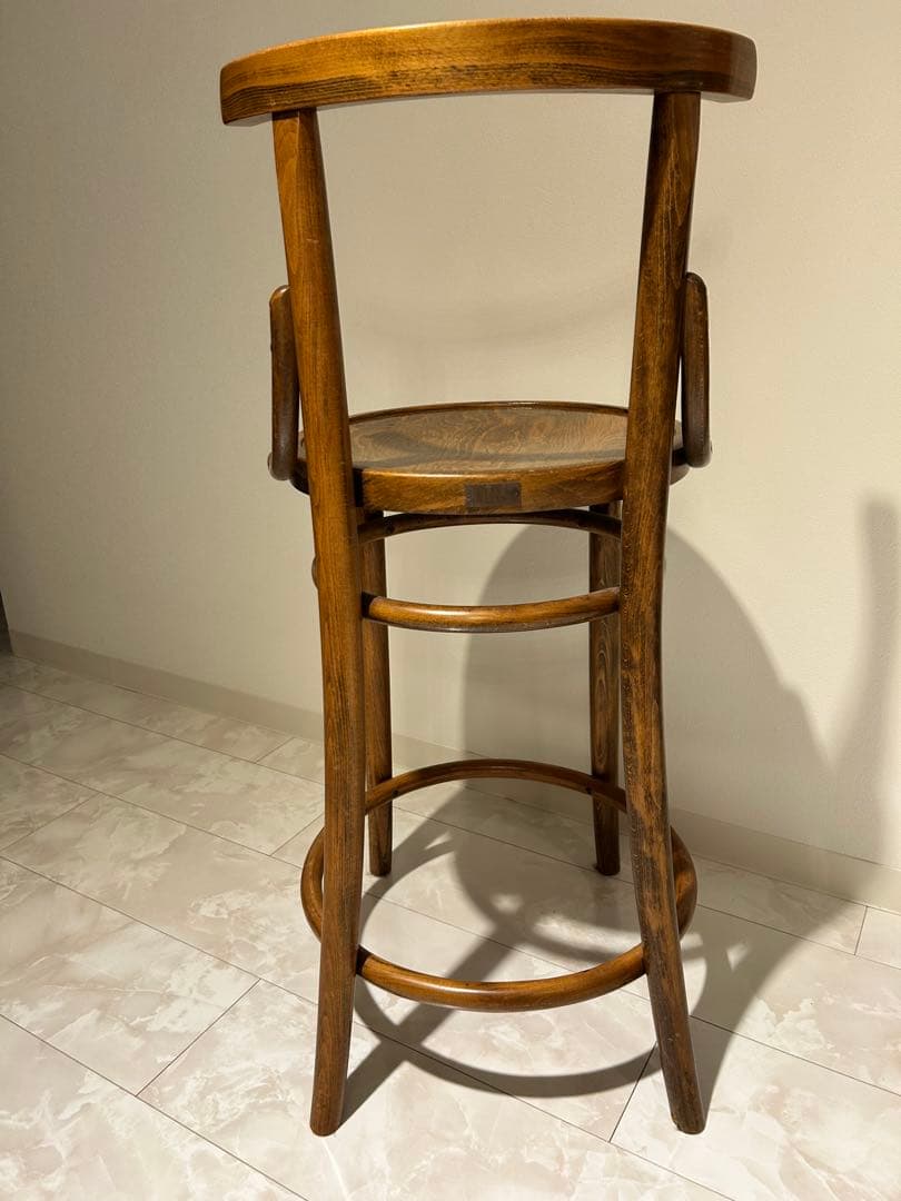 IDEEイデースツール/カウンターチェア 木製バースツール 曲線背もたれ
