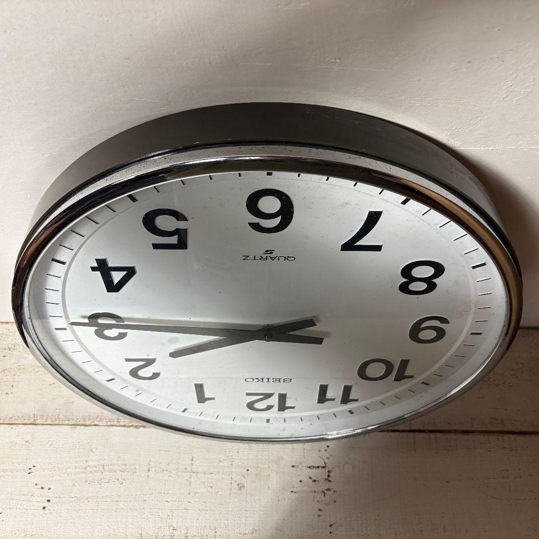 SEIKO 掛時計 クォーツ 学校時計 QE301N 大型直径50cm 動作確認