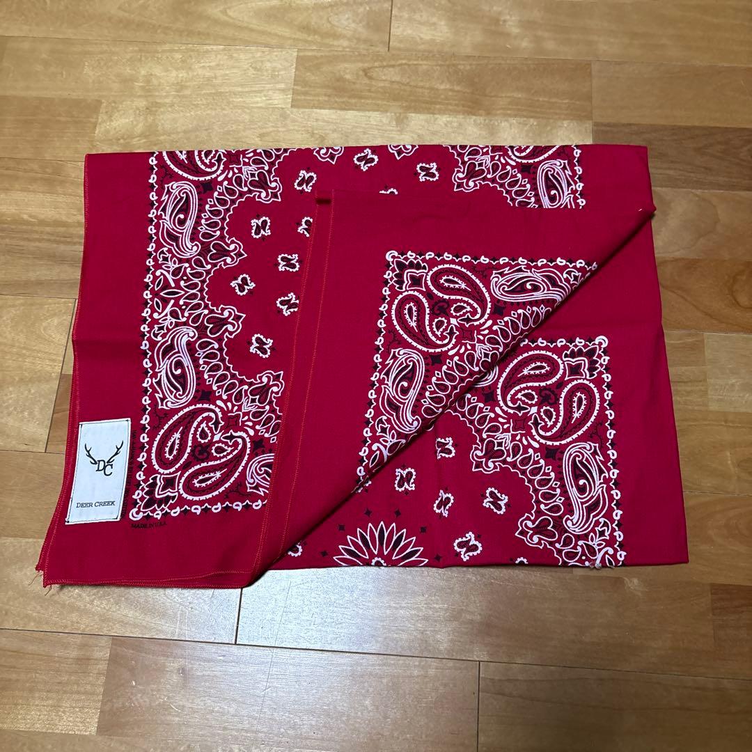 80’sHAV-A-HANK 未裁断ビンテージバンダナ　米国製　レッドペイズリー