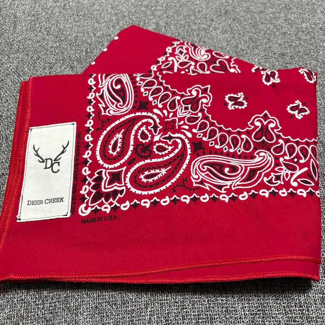 80’sHAV-A-HANK 未裁断ビンテージバンダナ　米国製　レッドペイズリー