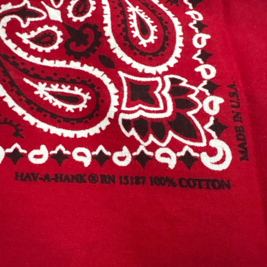80’sHAV-A-HANK 未裁断ビンテージバンダナ　米国製　レッドペイズリー