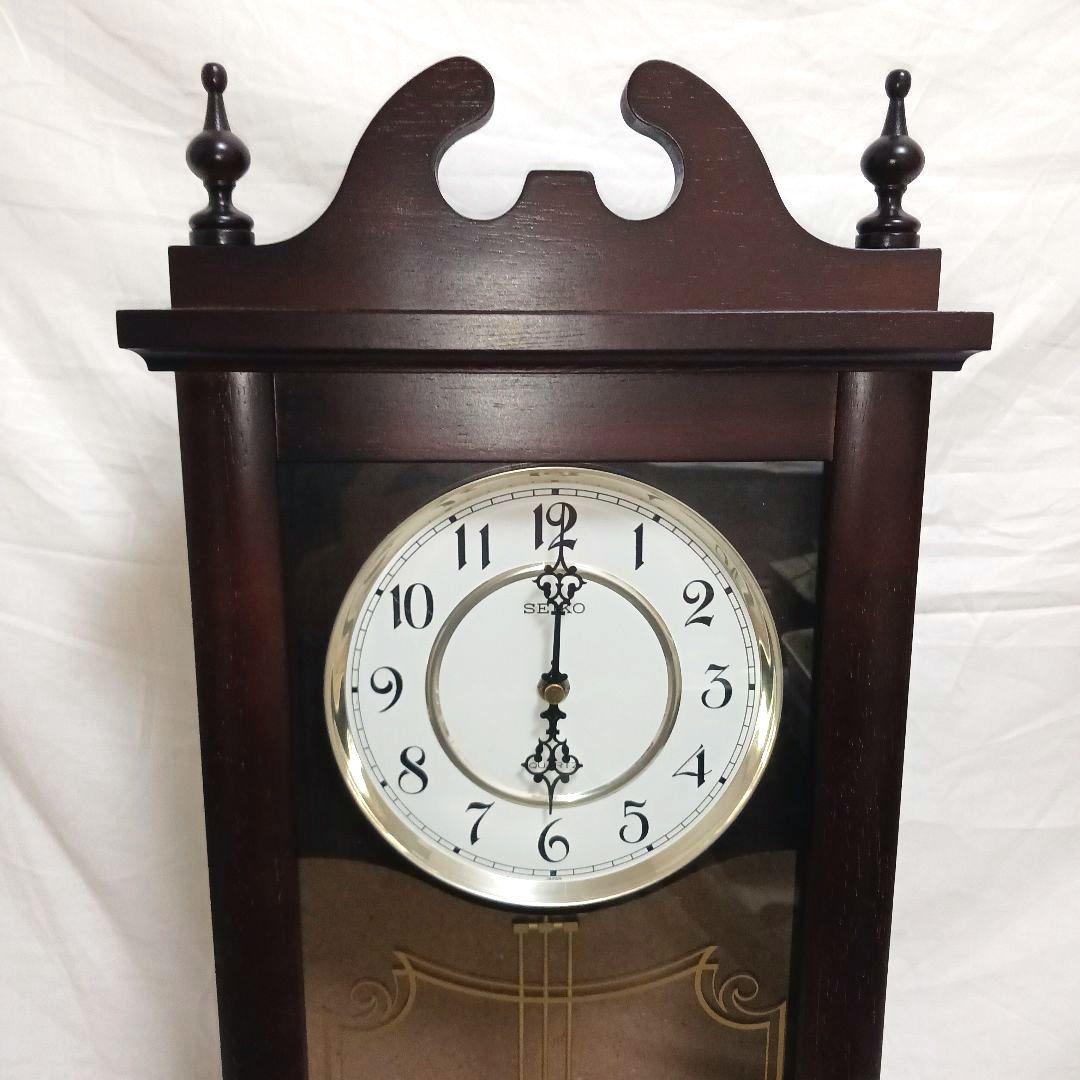 【美品 動作確認済】SEIKO 振り子時計 RQ309A 木製柱時計 掛け時計