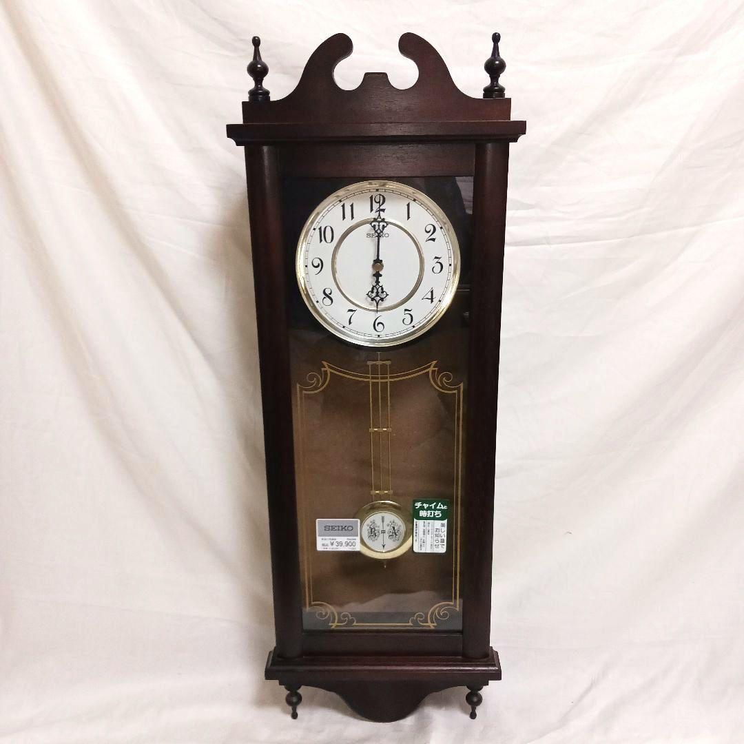 【美品 動作確認済】SEIKO 振り子時計 RQ309A 木製柱時計 掛け時計