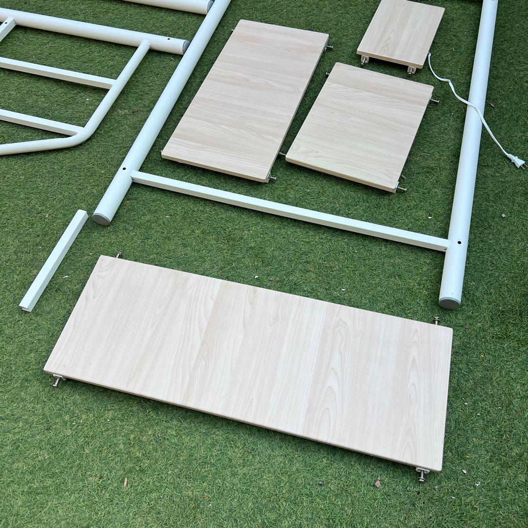 【横浜市内】モダンデコ　ロフトベッド シングル 2段ベッド 階段付き パイプ