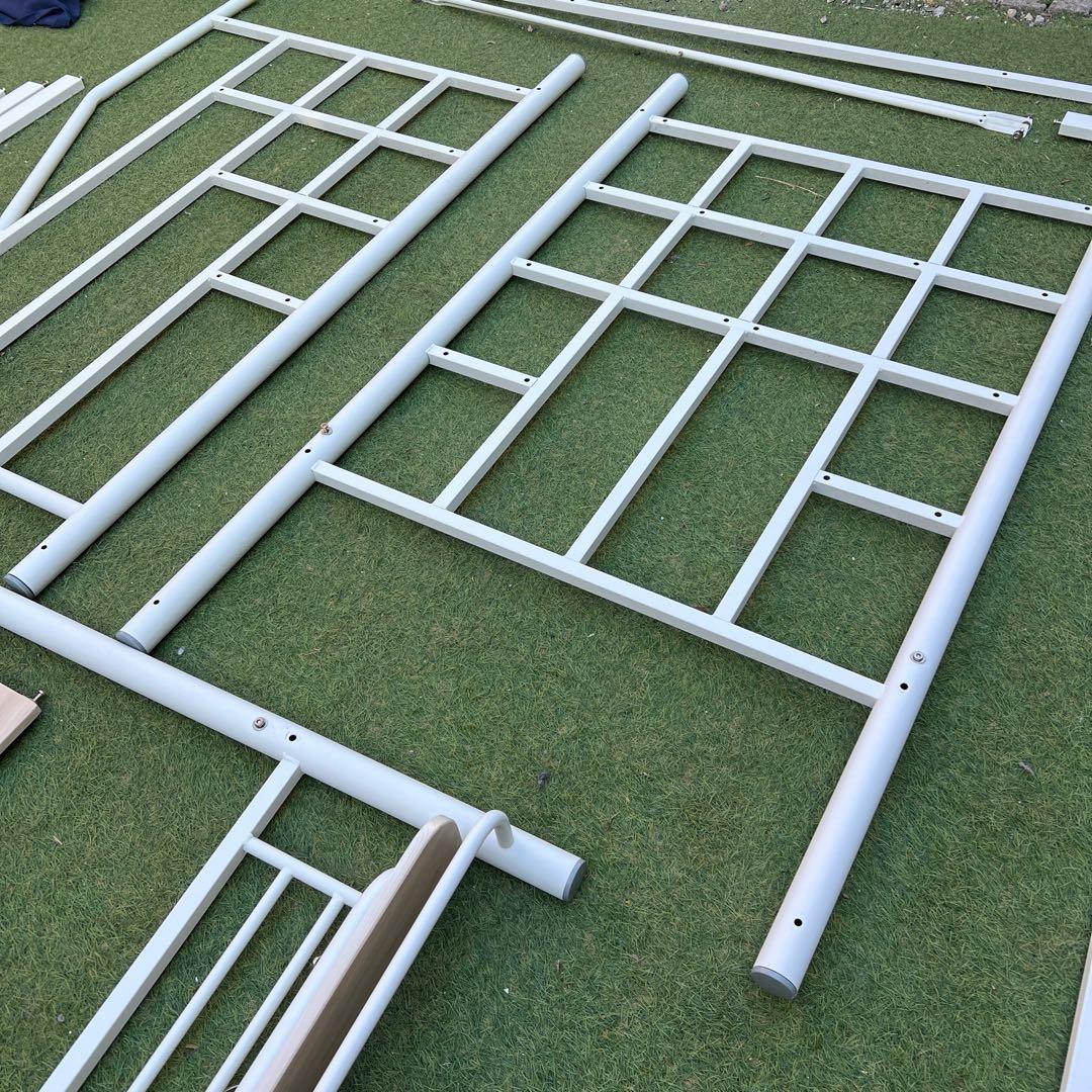 【横浜市内】モダンデコ　ロフトベッド シングル 2段ベッド 階段付き パイプ