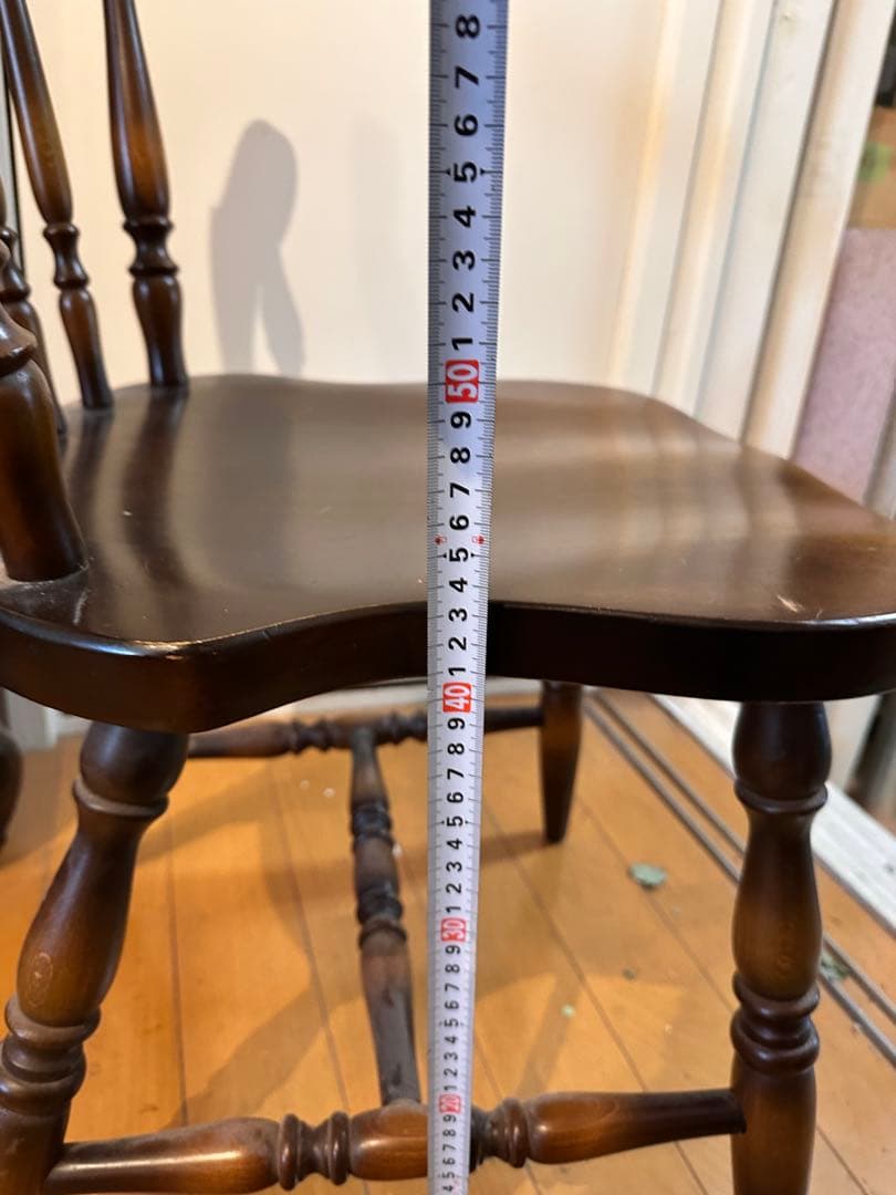 木製スピンドルバックチェア ダークブラウン