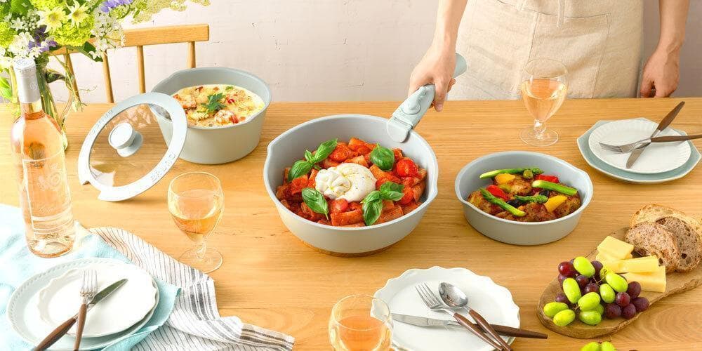 ※10/18までの出品【新品未使用】BRUNO フライパン 6点セット　ネイビー