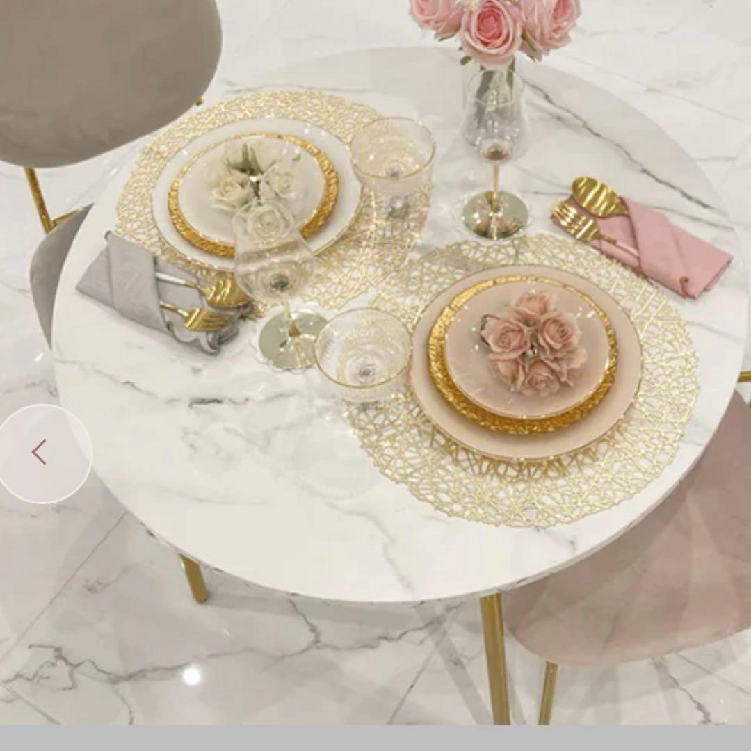 Francfranc大理石ダイニングテーブル　チェア2 つ　3点セット