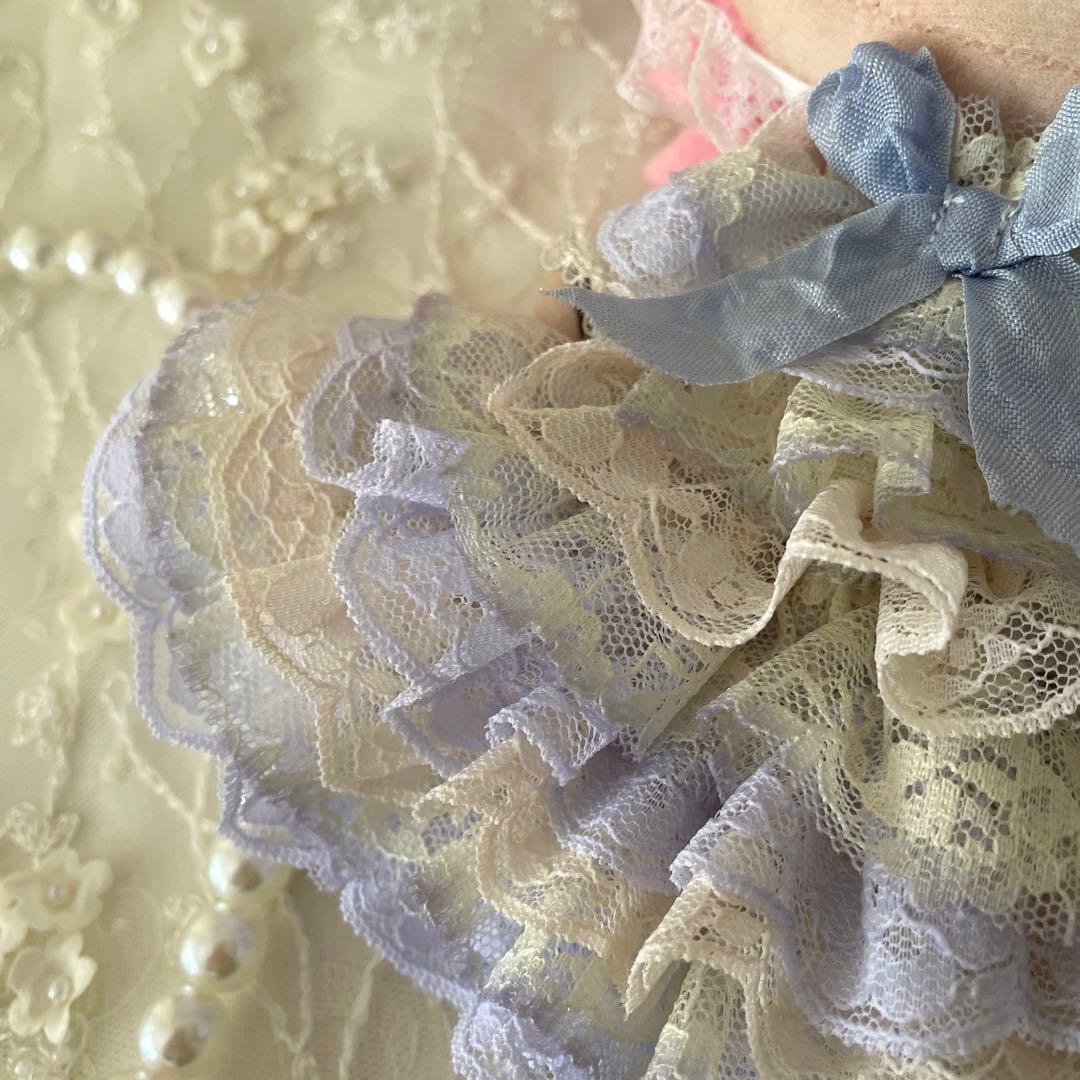 ハンドメイド ぬい服 あんスタ 16cm ラベンダーブルーのドレスと猫耳