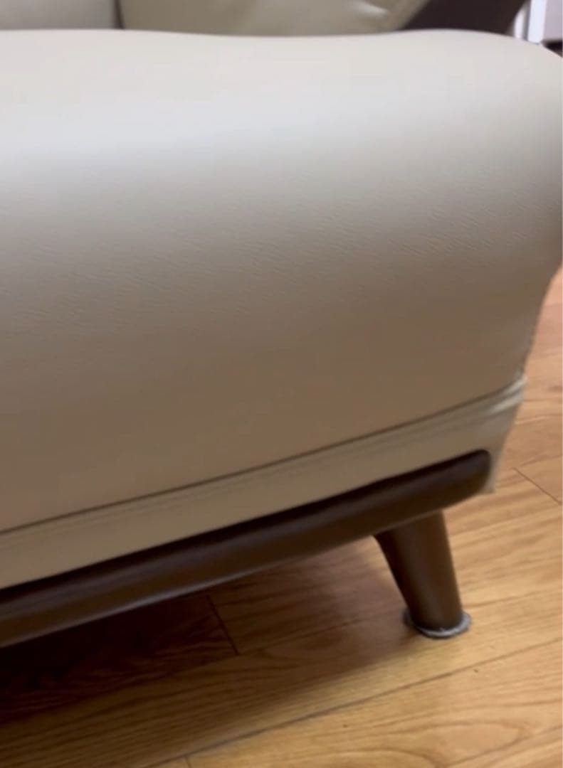 合成皮革2人掛けソファ （ベージュ）