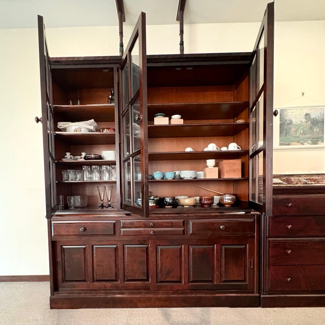 北海道民芸家具 食器棚 飛騨産業 アンティーク レトロ 昭和 ブラウン キッチン