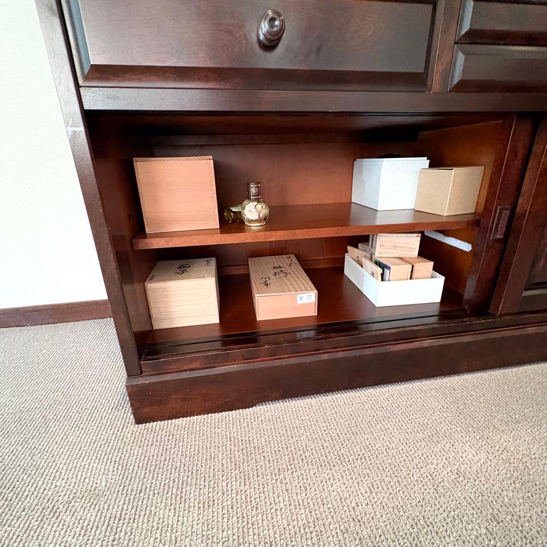北海道民芸家具 食器棚 飛騨産業 アンティーク レトロ 昭和 ブラウン キッチン