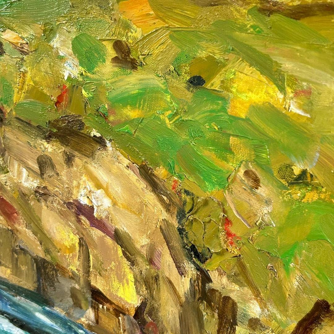 美品 深谷徹「足摺岬」油絵 油彩画 豪華額装 高知県土佐清水市 風景画