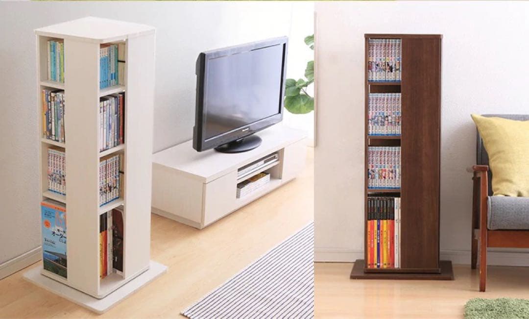 回転ラック アイリスオーヤマ 本棚 回転 コミックラック ラック 棚 漫画 小説