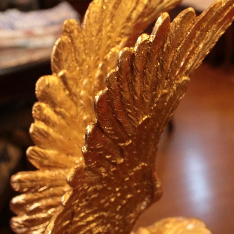 天使のオブジェ ゴールドカラー 樹脂製 高さ41cm 銀 143-138-038