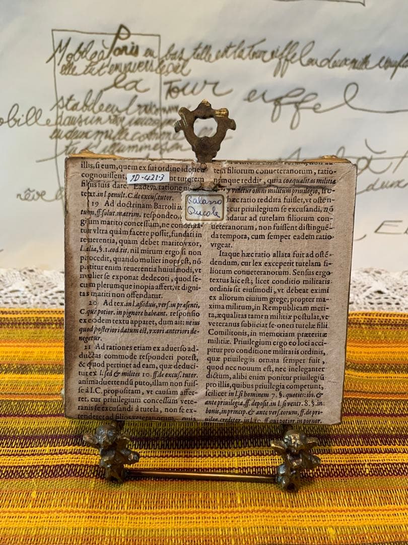 デンマーク雑貨　アンティークのベネツィアの風景が細かく描かれた趣の有る小さな額！