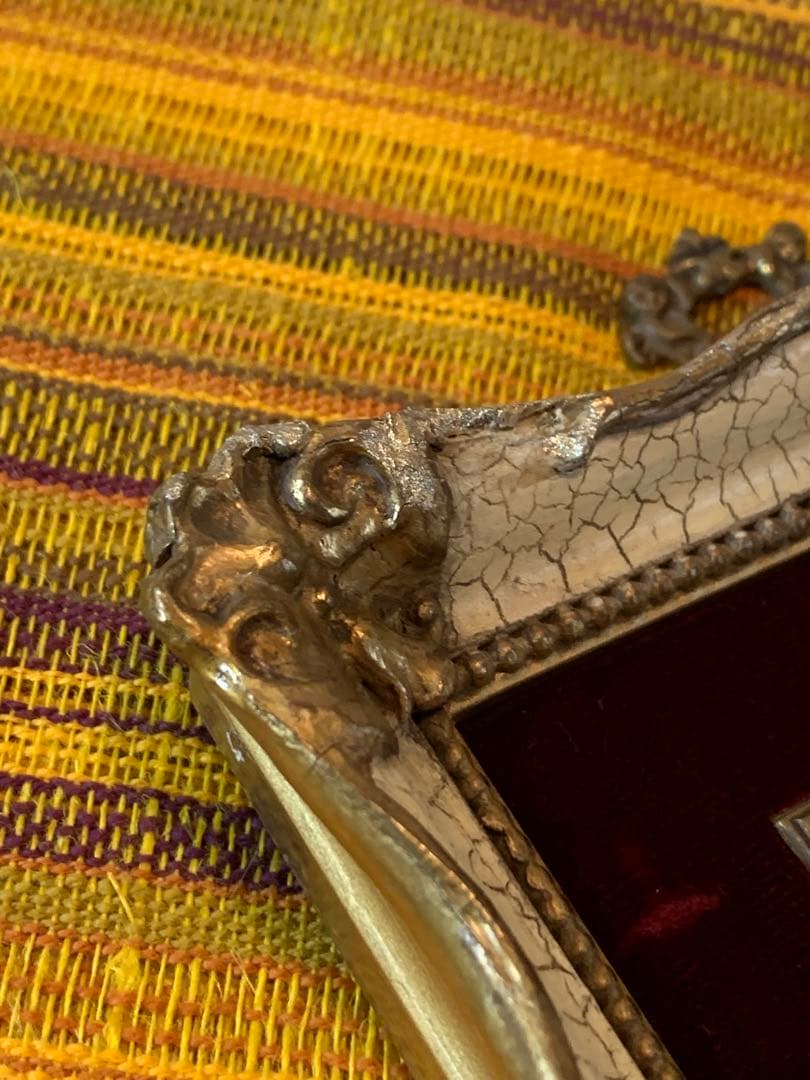 デンマーク雑貨　アンティークのベネツィアの風景が細かく描かれた趣の有る小さな額！