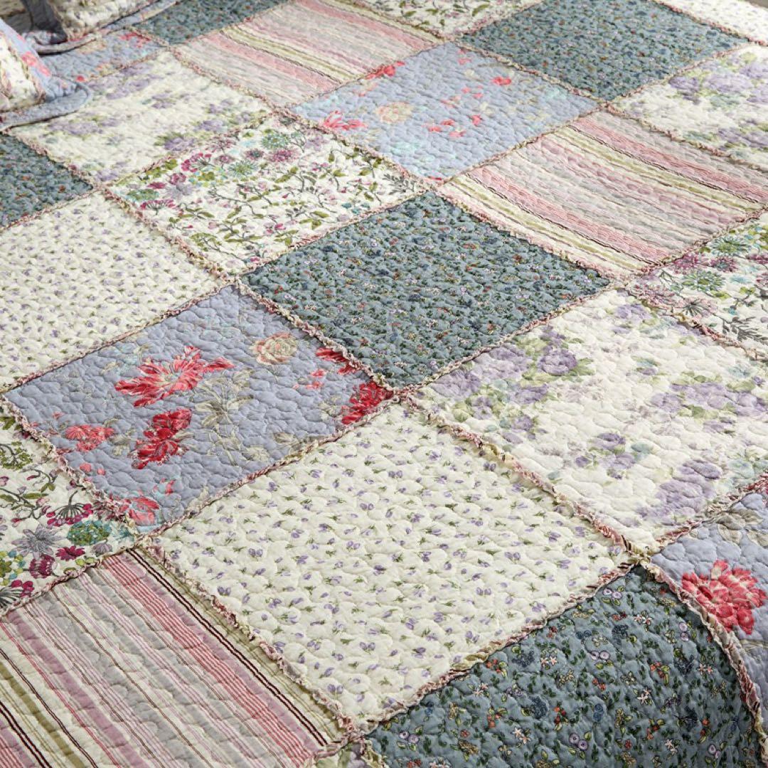 キルトベッドカバー3点セット綿マルチカバー キルティング 3929