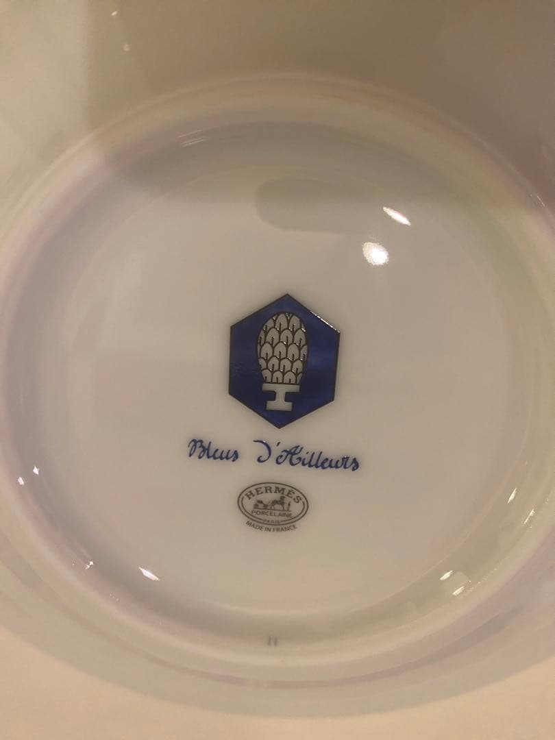 【ギフト包装可】⭐︎新品⭐︎ エルメス　ブルーダイユール　パスタプレート　2枚set