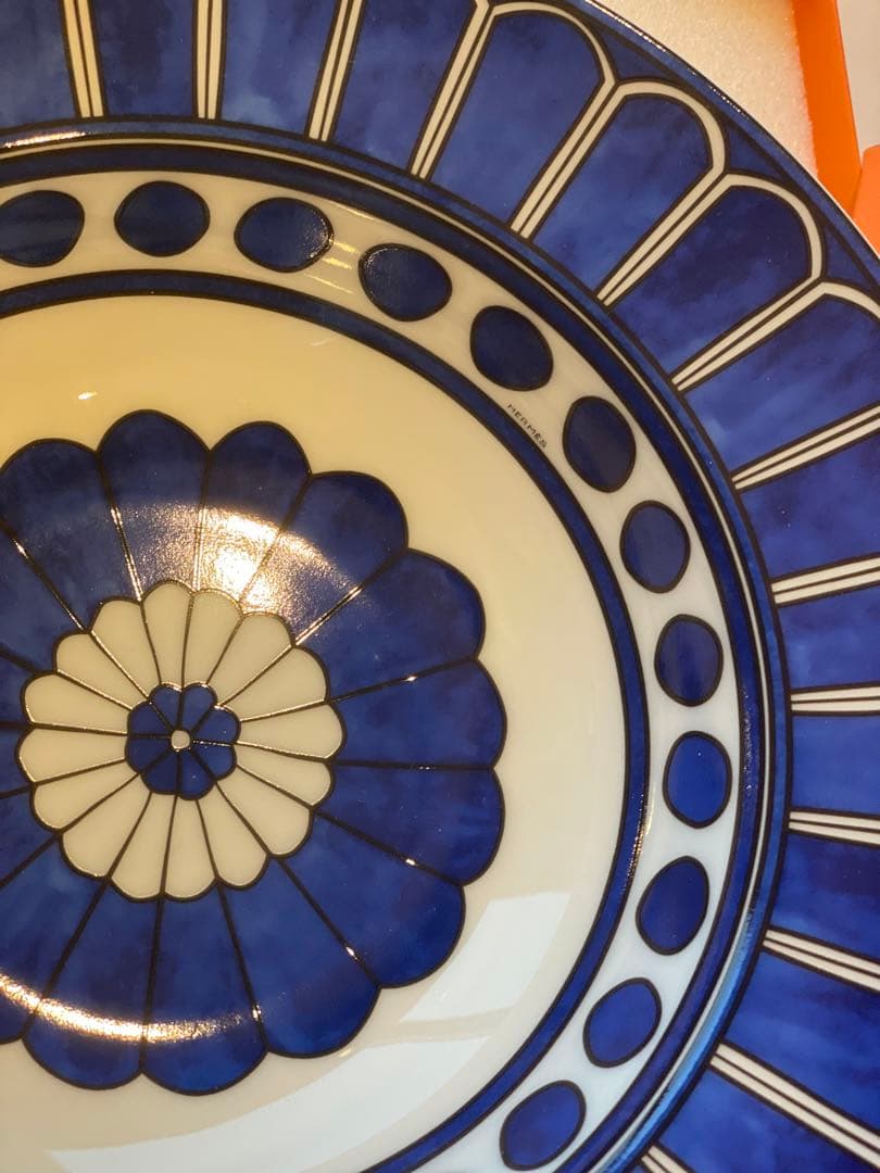 【ギフト包装可】⭐︎新品⭐︎ エルメス　ブルーダイユール　パスタプレート　2枚set