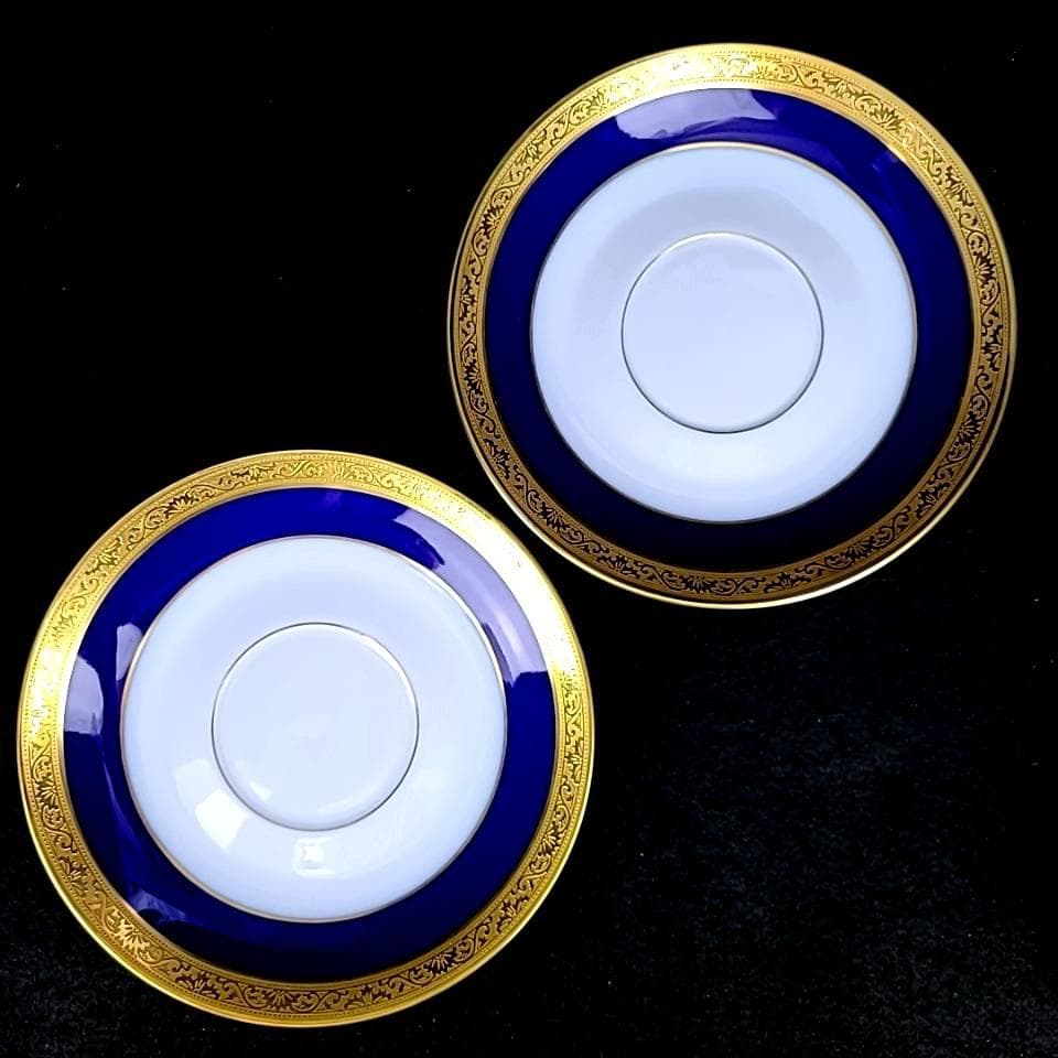 ♪美品♪レイノー リモージュ 金彩 コバルトブルー スープカップ