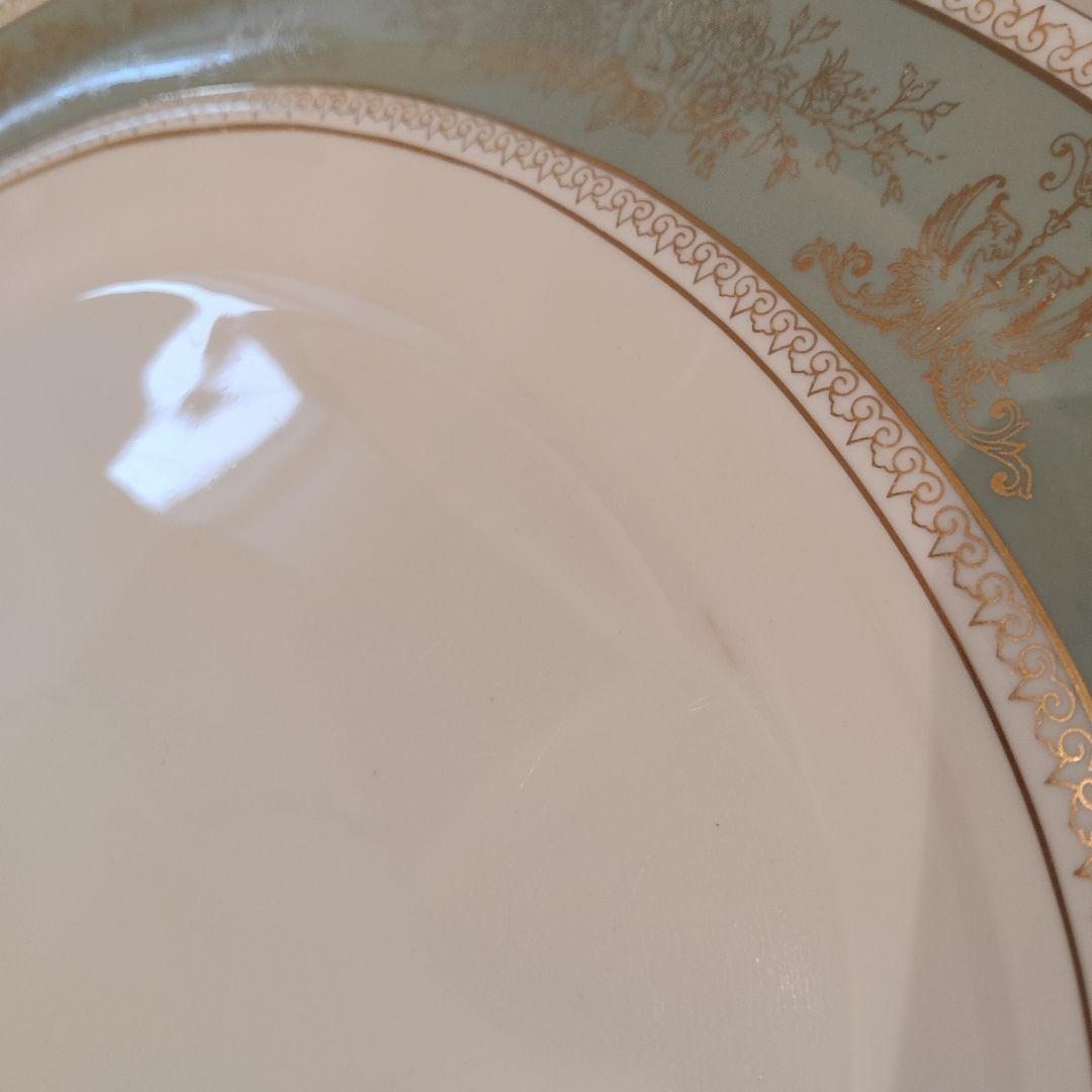 廃盤希少 ウェッジウッド 高級ライン コロンビアセージグリーン オーバル皿