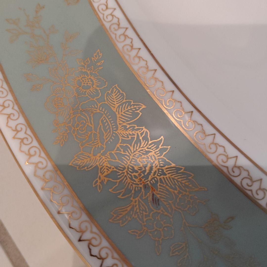 廃盤希少 ウェッジウッド 高級ライン コロンビアセージグリーン オーバル皿