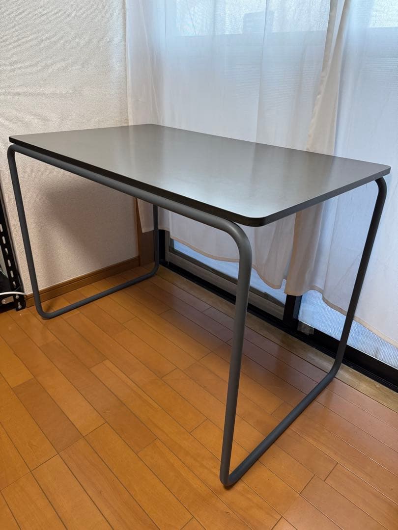 THONET 無印良品　スチールパイプデスク・Ｍ／ダークグレー　トーネット