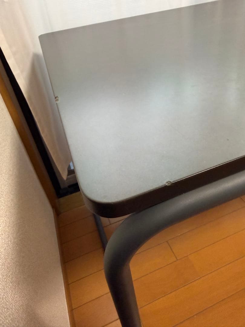 THONET 無印良品　スチールパイプデスク・Ｍ／ダークグレー　トーネット