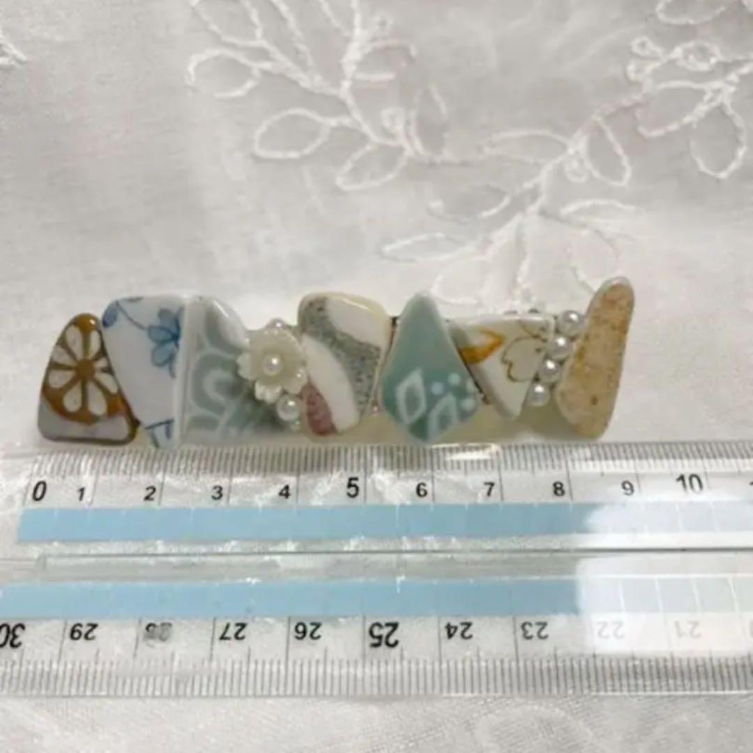 シー陶器のバレッタ　和風　桜