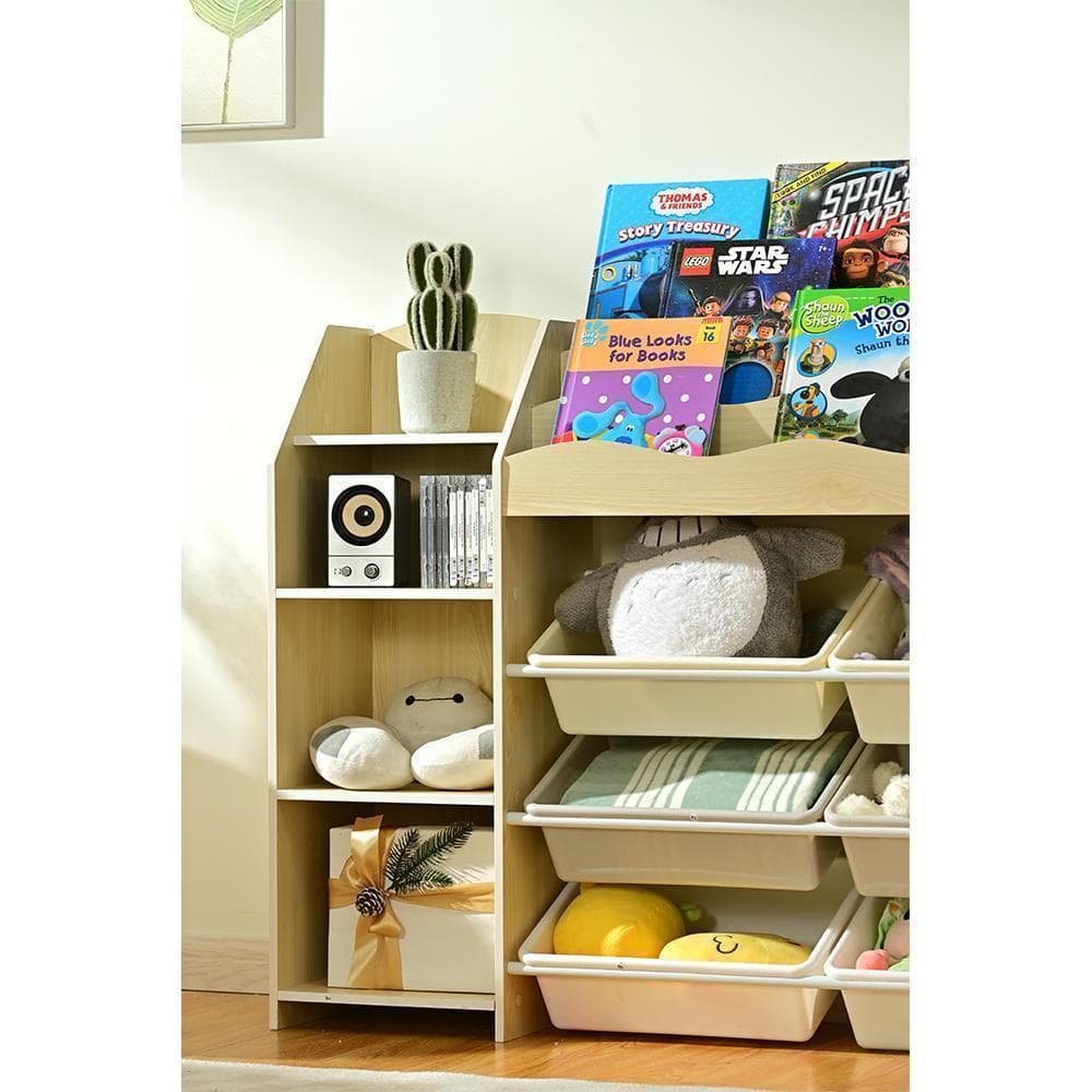 おもちゃ収納 絵本ラック 大容量 天然木 キッズ 収納ラック絵本ラックおもちゃ箱