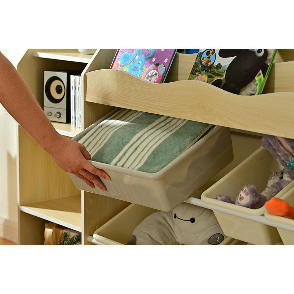 おもちゃ収納 絵本ラック 大容量 天然木 キッズ 収納ラック絵本ラックおもちゃ箱