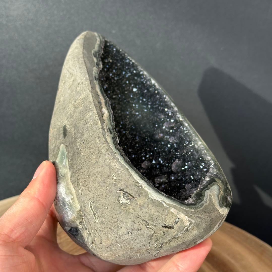 ウルグアイ産❣️天然石 シュガーグリーンアメジストのドーム　置物G.148