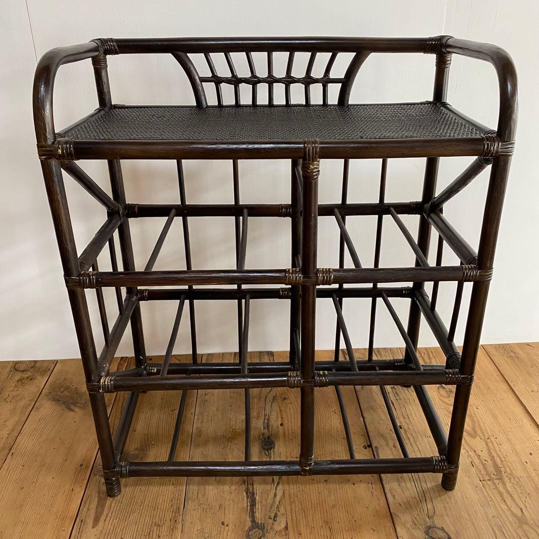 ヴィンテージ ラタン チェスト 藤 6杯 昭和レトロ z737