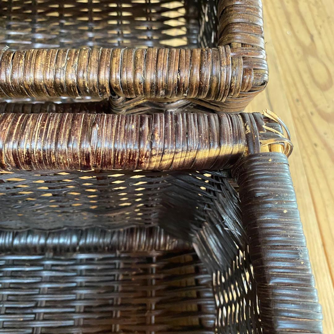 ヴィンテージ ラタン チェスト 藤 6杯 昭和レトロ z737