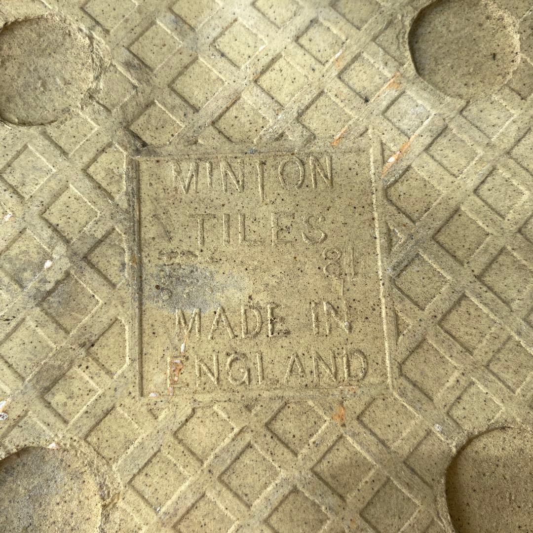 英国製　ミントンタイル　風車と灯台の陶器プレート2枚セット