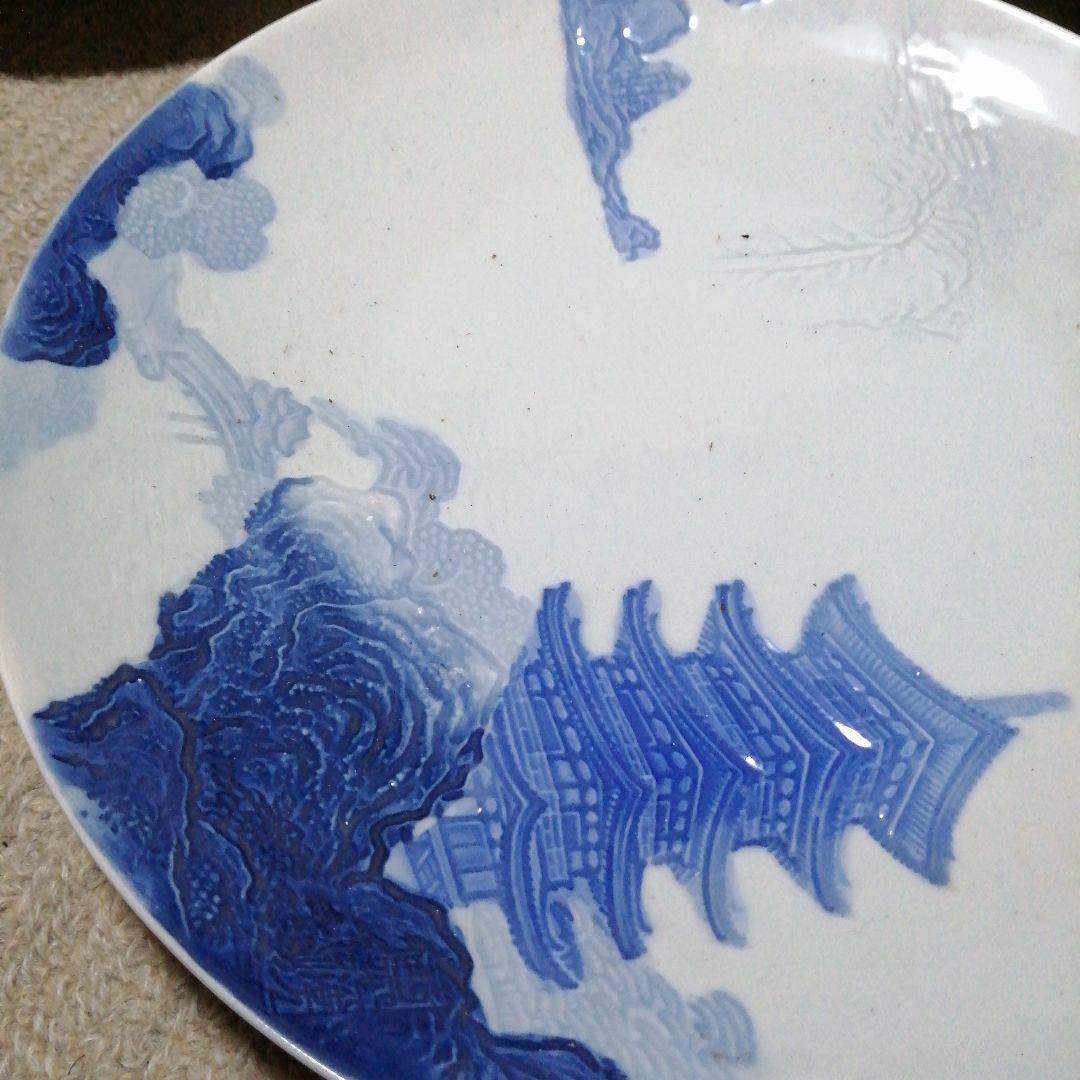 瀬戸焼　五重塔大皿　16枚　25.3cm　昭和中期