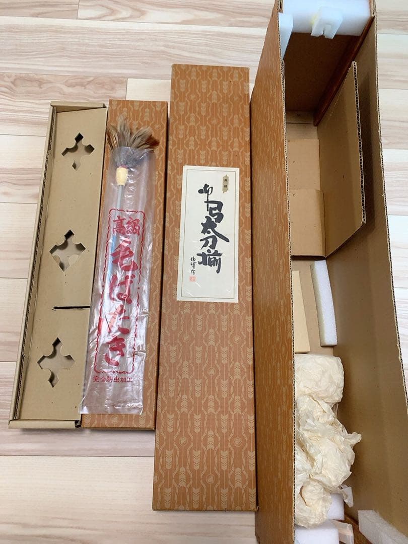 五月人形・兜(白檀威)＋太刀弓揃え、名工六代目 平安甲庄作 : ヴィンテージ