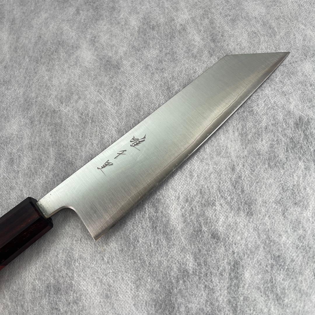 唯千里オリジナル 《銀三》文化/剣型三徳 170 mm【ブビンガ八角柄】