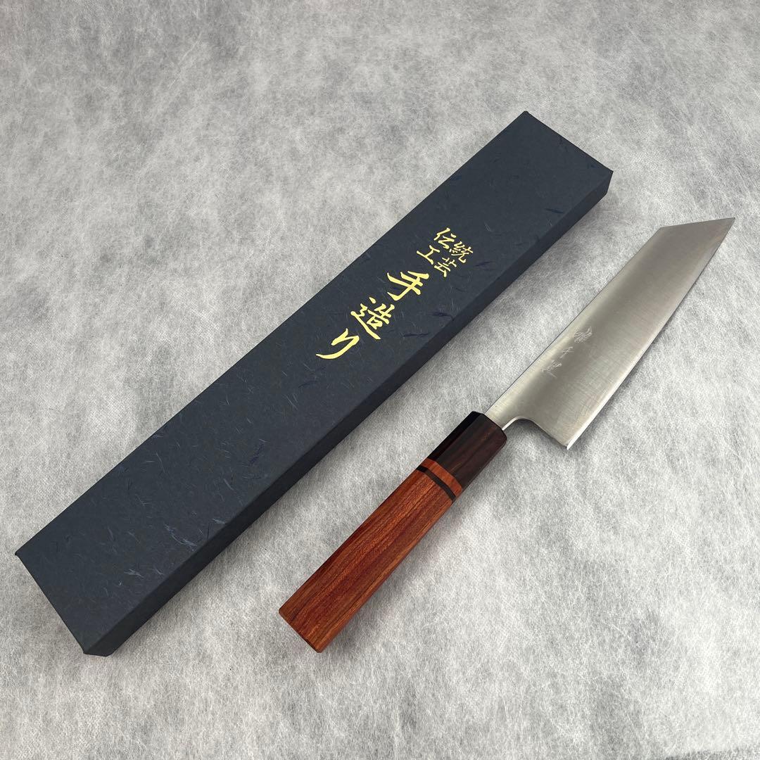 唯千里オリジナル 《銀三》文化/剣型三徳 170 mm【ブビンガ八角柄】