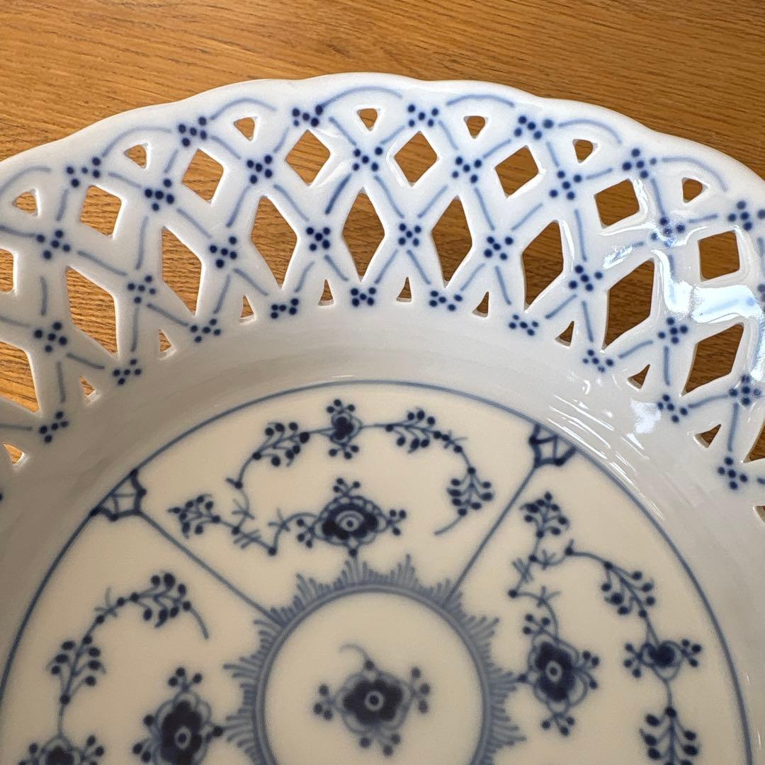 ロイヤルコペンハーゲン フルレース ブルーフルテッド ボウル フルーツバスケット