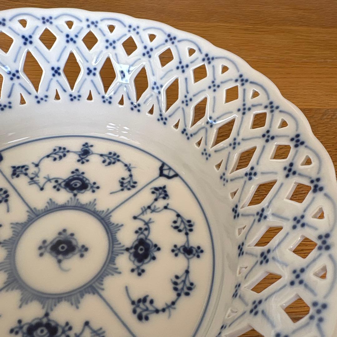 ロイヤルコペンハーゲン フルレース ブルーフルテッド ボウル フルーツバスケット