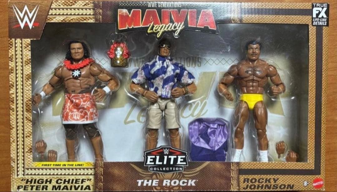 WWE ザ・ロック　マテル　エリート　フィギュア　ロッキージョンソン　3体セット