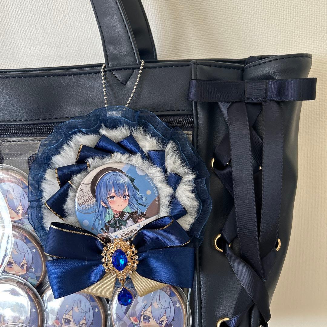 ホロライブ 星街すいせい 痛バッグ 痛バ リボンロゼットチャーム付き