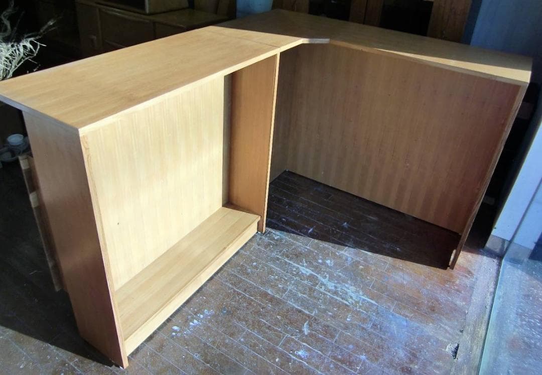 ■交渉可能■　RETRO 　チーク　Ｌ型 カウンター モダン / 4分割ＳＥＴ