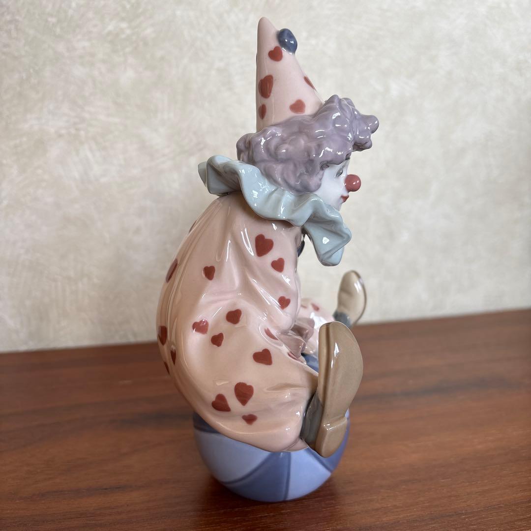 リヤドロ　陶磁器　ピエロと仔犬の置物２個セット