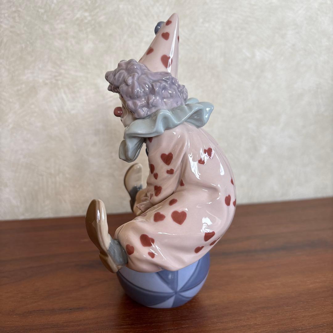 リヤドロ　陶磁器　ピエロと仔犬の置物２個セット