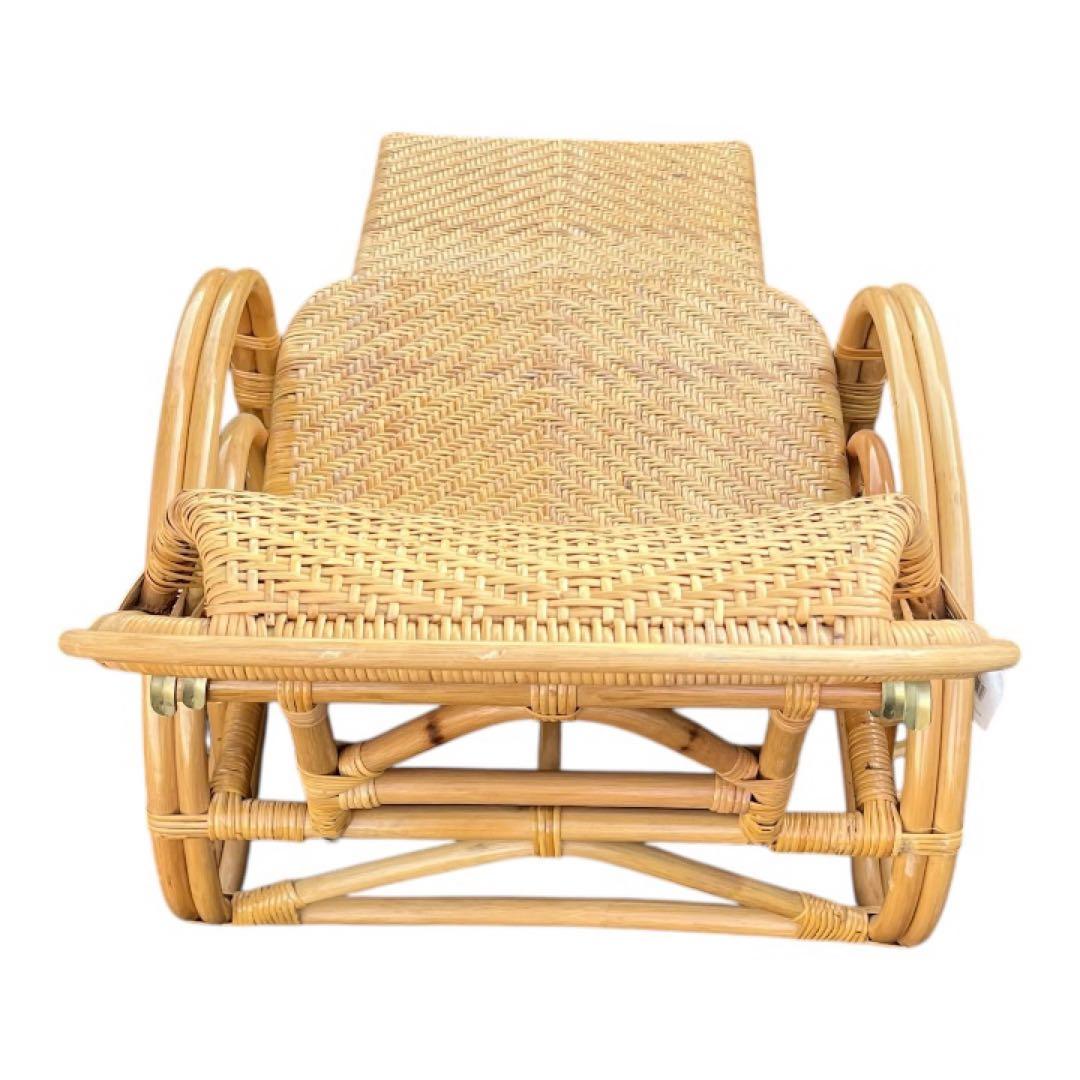 今枝 ラタン リクライニング チェア 籐 オットマン 折りたたみ ラタン 籐家具