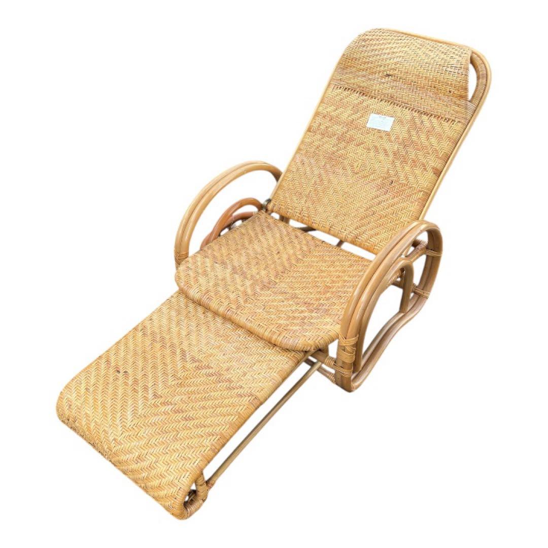 今枝 ラタン リクライニング チェア 籐 オットマン 折りたたみ ラタン 籐家具