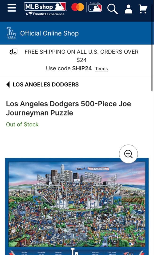 【新品未開封】ロサンゼルス ドジャース 500ピース パズル